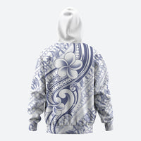 Hawaii Plumeria Lokelani Pikake Lei Hoodie Navy Blue Polynesian Tattoo