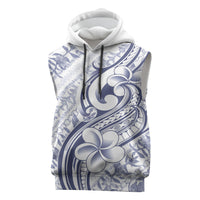 Hawaii Plumeria Lokelani Pikake Lei Sleeveless Hoodie Navy Blue Polynesian Tattoo LT9 Navy Blue - Polynesian Pride