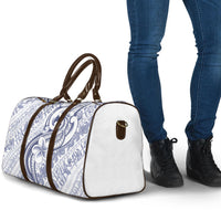 Hawaii Plumeria Lokelani Pikake Lei Travel Bag Navy Blue Polynesian Tattoo
