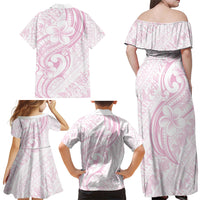 Hawaii Plumeria Lokelani Pikake Lei Family Matching Off Shoulder Maxi Dress and Hawaiian Shirt Poni Mama Polynesian Tattoo LT9 - Polynesian Pride