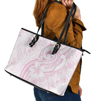 Hawaii Plumeria Lokelani Pikake Lei Leather Tote Bag Poni Mama Polynesian Tattoo