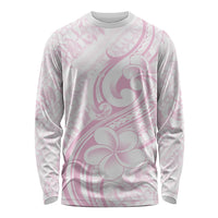 Hawaii Plumeria Lokelani Pikake Lei Long Sleeve Shirt Poni Mama Polynesian Tattoo LT9 Unisex Pink - Polynesian Pride