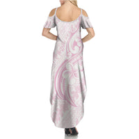 Hawaii Plumeria Lokelani Pikake Lei Summer Maxi Dress Poni Mama Polynesian Tattoo LT9 - Polynesian Pride