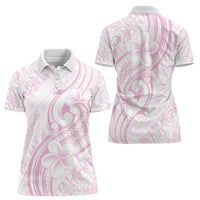Hawaii Plumeria Lokelani Pikake Lei Women Polo Shirt Poni Mama Polynesian Tattoo LT9 - Polynesian Pride