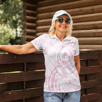 Hawaii Plumeria Lokelani Pikake Lei Women Polo Shirt Poni Mama Polynesian Tattoo LT9 - Polynesian Pride