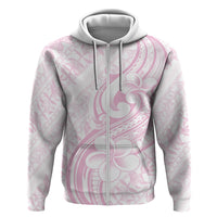 Hawaii Plumeria Lokelani Pikake Lei Zip Hoodie Poni Mama Polynesian Tattoo LT9 Zip Hoodie Pink - Polynesian Pride