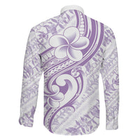 Hawaii Plumeria Lokelani Pikake Lei Family Matching Off The Shoulder Long Sleeve Dress and Hawaiian Shirt Poni Polynesian Tattoo LT9 - Polynesian Pride