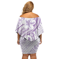 Hawaii Plumeria Lokelani Pikake Lei Family Matching Off Shoulder Short Dress and Hawaiian Shirt Poni Polynesian Tattoo LT9 - Polynesian Pride