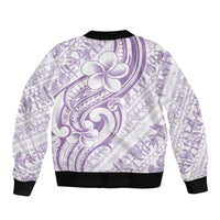 Hawaii Plumeria Lokelani Pikake Lei Sleeve Zip Bomber Jacket Poni Polynesian Tattoo