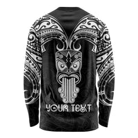 Personalised New Zealand Te Reo Maori Long Sleeve Shirt Kia Kaha Maori Language Week Black Style LT9 - Polynesian Pride
