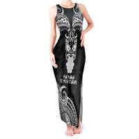 Personalised New Zealand Te Reo Maori Tank Maxi Dress Kia Kaha Maori Language Week Black Style LT9 Women Black - Polynesian Pride
