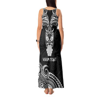 Personalised New Zealand Te Reo Maori Tank Maxi Dress Kia Kaha Maori Language Week Black Style LT9 - Polynesian Pride