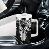 Personalised New Zealand Te Reo Maori Tumbler With Handle Kia Kaha Maori Language Week Black Style LT9 - Polynesian Pride