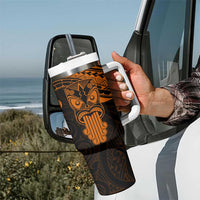 Personalised New Zealand Te Reo Maori Tumbler With Handle Kia Kaha Maori Language Week Gold Style LT9 - Polynesian Pride