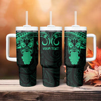 Personalised New Zealand Te Reo Maori Tumbler With Handle Kia Kaha Maori Language Week Green Style LT9 - Polynesian Pride