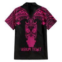 Personalised New Zealand Te Reo Maori Family Matching Puletasi Dress and Hawaiian Shirt Kia Kaha Maori Language Week Pink Style LT9 - Polynesian Pride