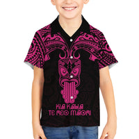 Personalised New Zealand Te Reo Maori Hawaiian Shirt Kia Kaha Maori Language Week Pink Style LT9 - Polynesian Pride