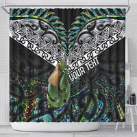 Personalised Maori Manaia Shower Curtain New Zealand Tribal Hei Matau Papua Shell LT9 - Polynesian Pride
