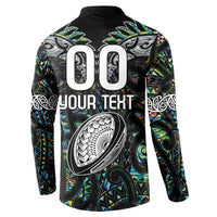 Custom New Zealand Button Sweatshirt Maori Rugby Tattoo Papua Shell LT9 - Polynesian Pride