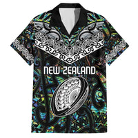 Custom New Zealand Family Matching Puletasi and Hawaiian Shirt Maori Rugby Tattoo Papua Shell LT9 Dad's Shirt - Short Sleeve Green - Polynesian Pride