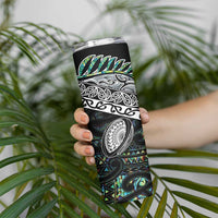 Custom New Zealand Skinny Tumbler Maori Rugby Tattoo Papua Shell LT9 - Polynesian Pride