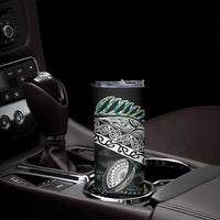 Custom New Zealand Skinny Tumbler Maori Rugby Tattoo Papua Shell LT9 - Polynesian Pride