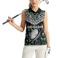 Custom New Zealand Women Sleeveless Polo Shirt Maori Rugby Tattoo Papua Shell LT9 - Polynesian Pride