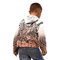 Beauty and The Warrior Polynesian Valentine Kid Hoodie Hibiscus FLowers Orange Style LT9 - Polynesian Pride