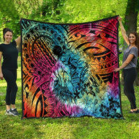 Beauty and The Warrior Polynesian Valentine Quilt Hibiscus FLowers Rainbow Style LT9 - Polynesian Pride