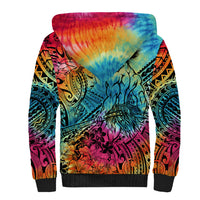 Beauty and The Warrior Polynesian Valentine Sherpa Hoodie Hibiscus FLowers Rainbow Style LT9 - Polynesian Pride