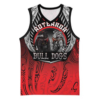 Aotearoa Bulldog Personalised Basketball Jersey Maori Kowhaiwhai Motif - Polynesian Pride