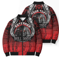 Aotearoa Bulldog Personalised Bomber Puffer Jacket Maori Kowhaiwhai Motif - Polynesian Pride