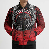 Aotearoa Bulldog Personalised Bomber Puffer Jacket Maori Kowhaiwhai Motif - Polynesian Pride