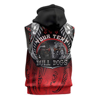 Aotearoa Bulldog Personalised Sleeveless Zip Hoodie Maori Kowhaiwhai Motif LT9 - Polynesian Pride