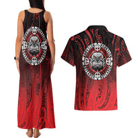 Aotearoa Bulldog Couples Matching Tank Maxi Dress and Hawaiian Shirt New Zealand Kowhaiwhai Tribal