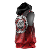Aotearoa Bulldog Sleeveless Hoodie New Zealand Kowhaiwhai Tribal - Polynesian Pride