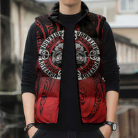 Aotearoa Bulldog Sleeveless Puffer Jacket New Zealand Kowhaiwhai Tribal - Polynesian Pride