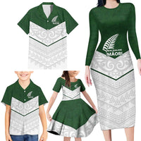 Custom New Zealand Maori Niho Taniwha Family Matching Long Sleeve Bodycon Dress and Hawaiian Shirt