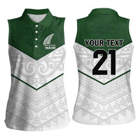 Custom New Zealand Maori Niho Taniwha Women Sleeveless Polo Shirt LT9 - Polynesian Pride