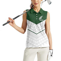 Custom New Zealand Maori Niho Taniwha Women Sleeveless Polo Shirt LT9 - Polynesian Pride