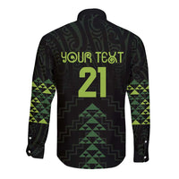 Custom New Zealand Maori Koru Koiri Motif Long Sleeve Button Shirt