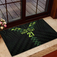 Custom New Zealand Maori Koru Koiri Motif Rubber Doormat