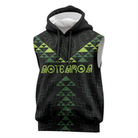 Custom New Zealand Maori Koru Koiri Motif Sleeveless Hoodie LT9 Green - Polynesian Pride