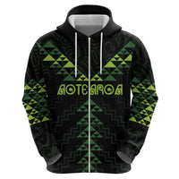 Custom New Zealand Maori Koru Koiri Motif Zip Hoodie