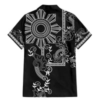Filipino Sun Tribal Tattoo Family Matching Mermaid Dress and Hawaiian Shirt Philippines Inspired Barong Simple Black