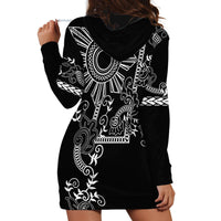 Filipino Sun Tribal Tattoo Hoodie Dress Philippines Inspired Barong Simple Black