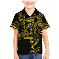 Filipino Sun Tribal Tattoo Family Matching Mermaid Dress and Hawaiian Shirt Philippines Inspired Barong Simple Gold