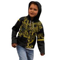 Filipino Sun Tribal Tattoo Kid Hoodie Philippines Inspired Barong Simple Gold