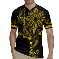 Filipino Sun Tribal Tattoo Rugby Jersey Philippines Inspired Barong Simple Gold