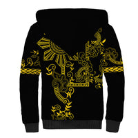 Filipino Sun Tribal Tattoo Sherpa Hoodie Philippines Inspired Barong Simple Gold LT9 - Polynesian Pride